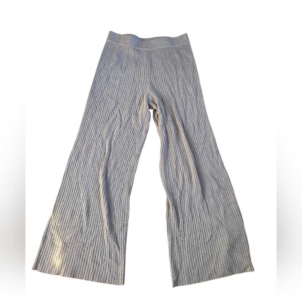 The Drop Tan Ribbed Sweater Wide Leg Lounge Pants Size M EUC